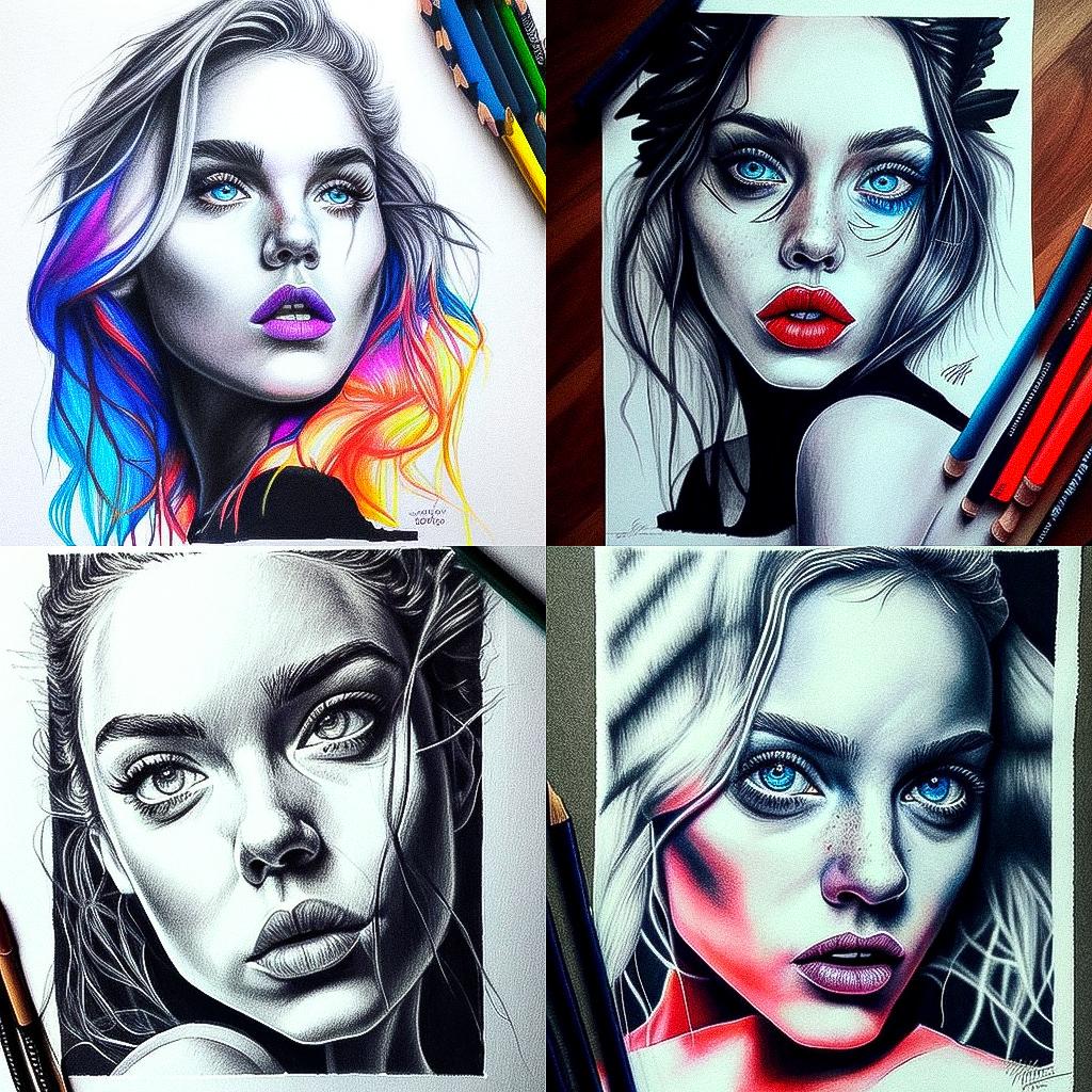 Marker drawing style, Midjourney V4, render 1 of 4