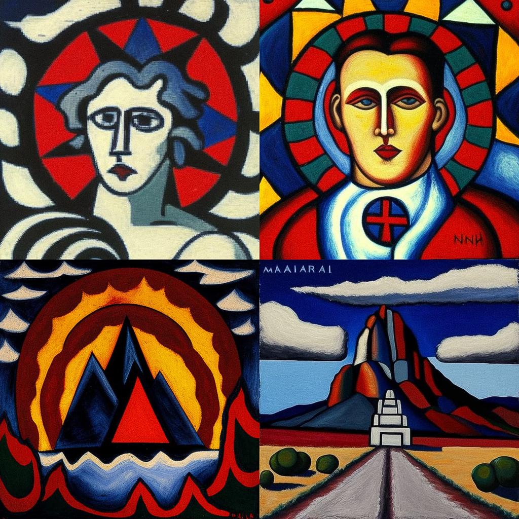 Marsden Hartley style, Midjourney V4, render 1 of 4