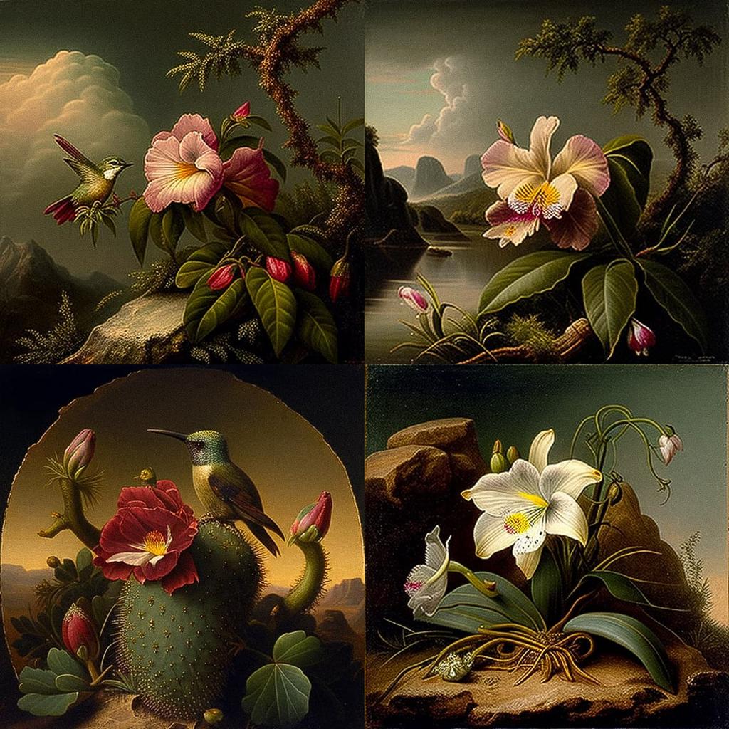 Martin Johnson Heade style, Midjourney V4, render 1 of 4