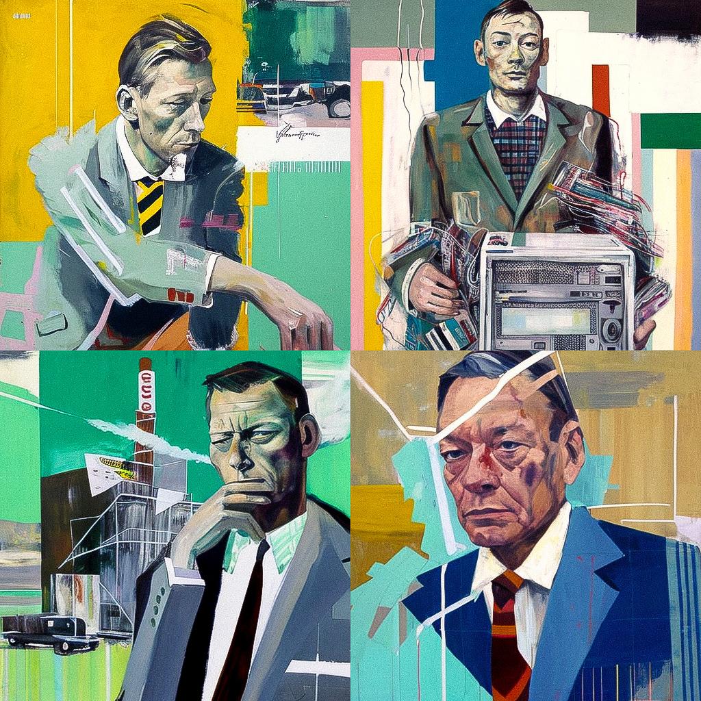 Martin Kippenberger style, Midjourney V4, render 1 of 4