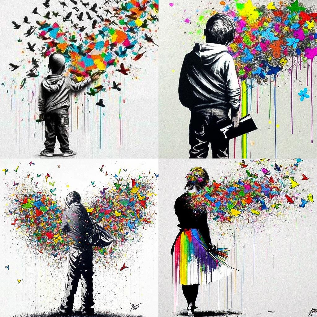 Martin Whatson style, Midjourney V4, render 1 of 4