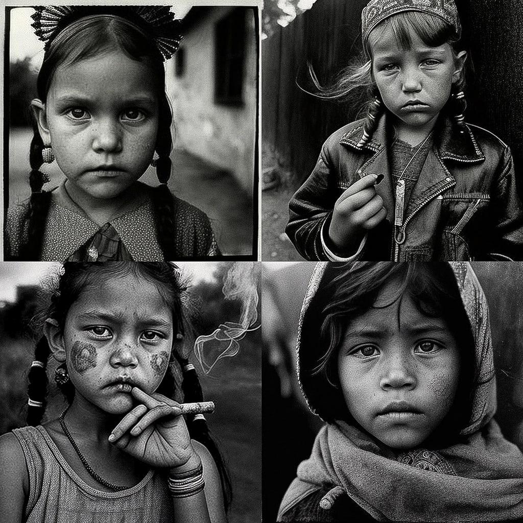 Mary Ellen Mark style, Midjourney V4, render 1 of 4