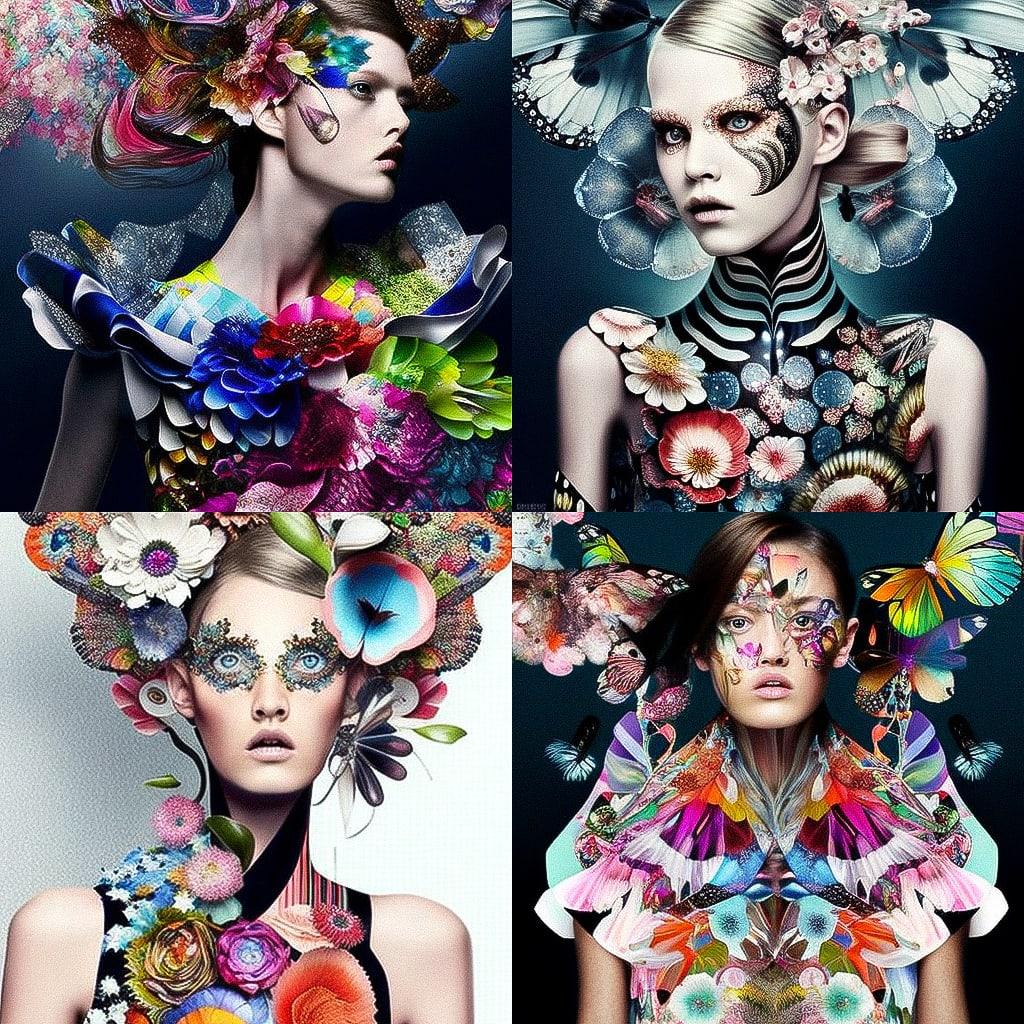 Mary Katrantzou style, Midjourney V4, render 1 of 4