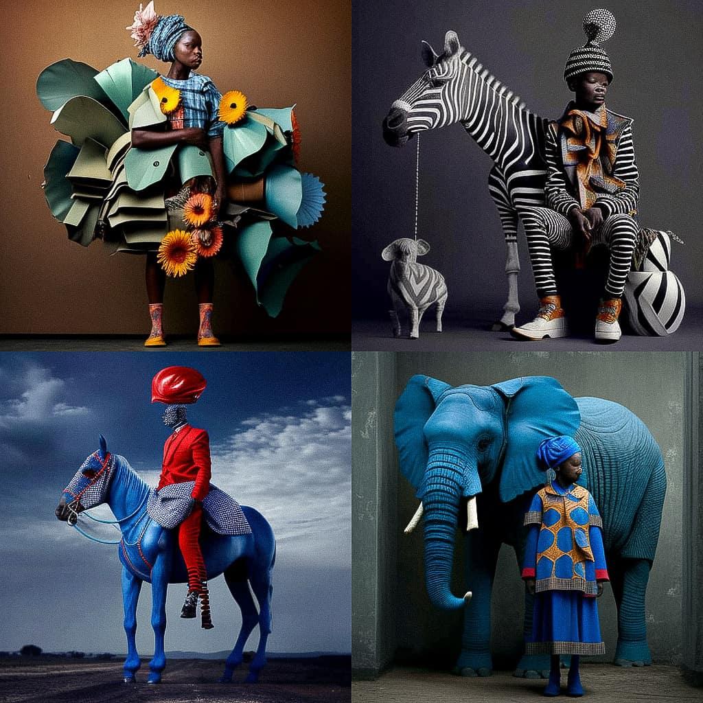 Mary Sibande style, Midjourney V4, render 1 of 4