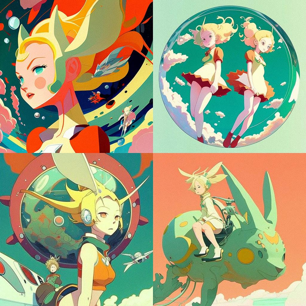 Masaaki Yuasa style, Midjourney V4, render 1 of 4