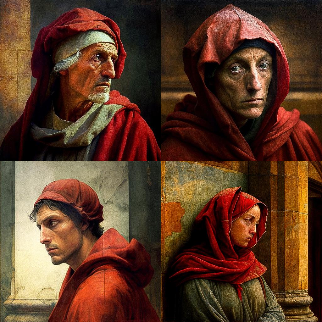 Masaccio style, Midjourney V4, render 1 of 4
