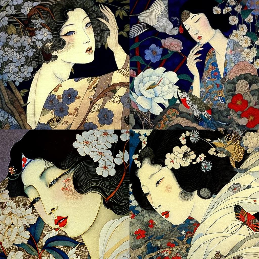 Masami Teraoka style, Midjourney V4, render 1 of 4