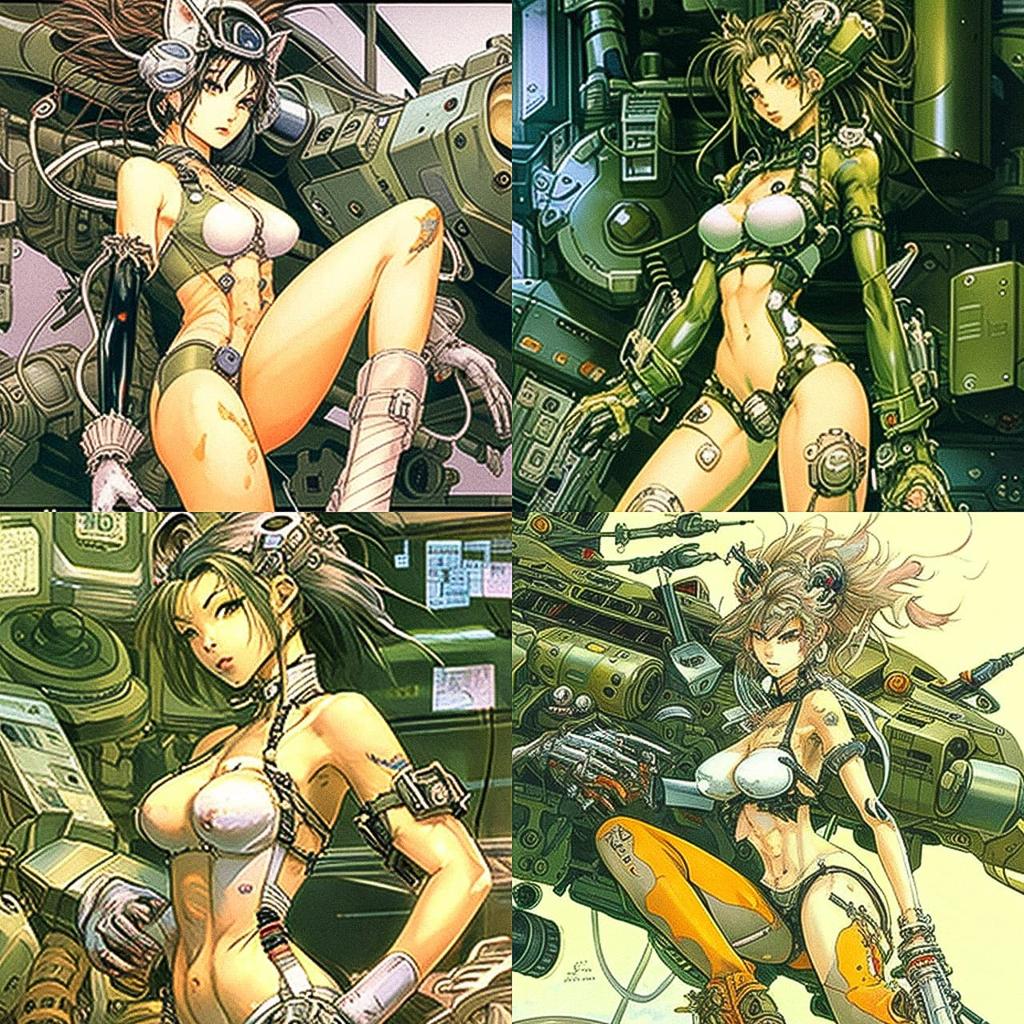 Masamune Shirow style, Midjourney V4, render 1 of 4