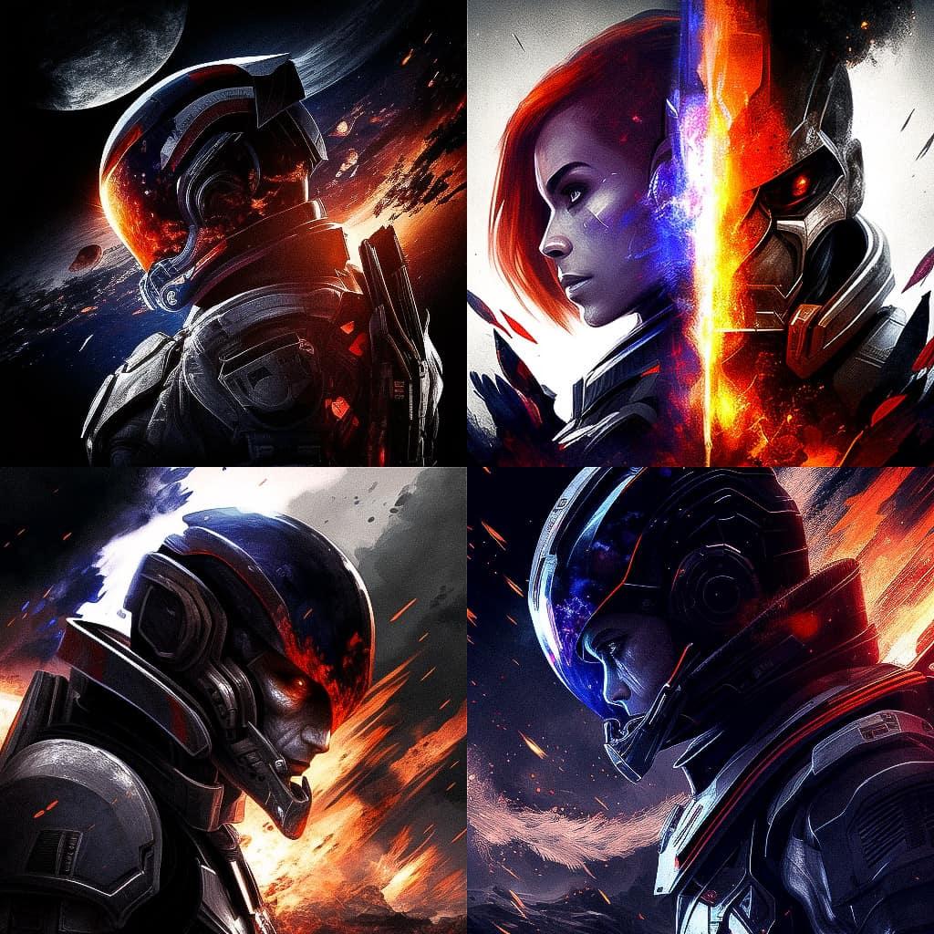 Mass Effect style, Midjourney V4, render 1 of 4