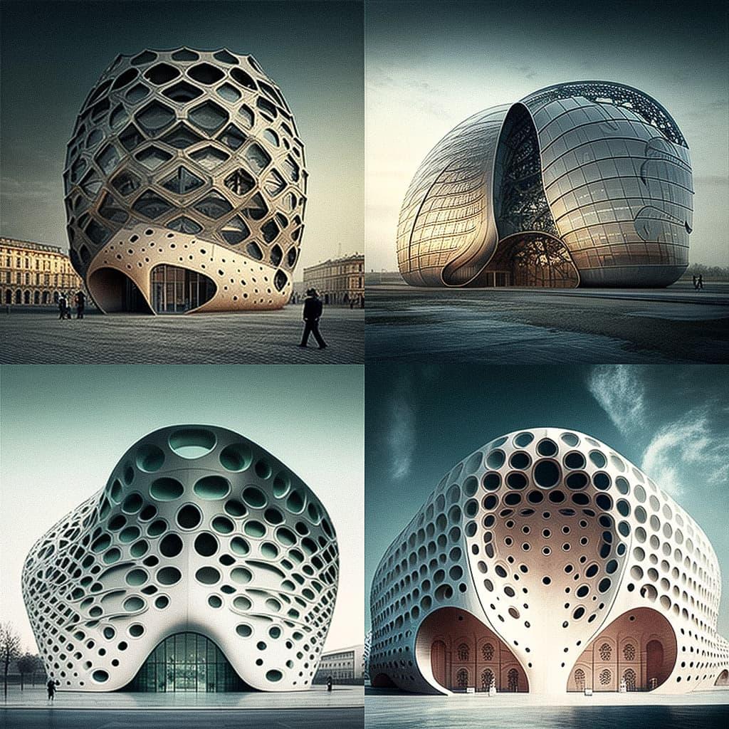 Massimiliano Fuksas style, Midjourney V4, render 1 of 4