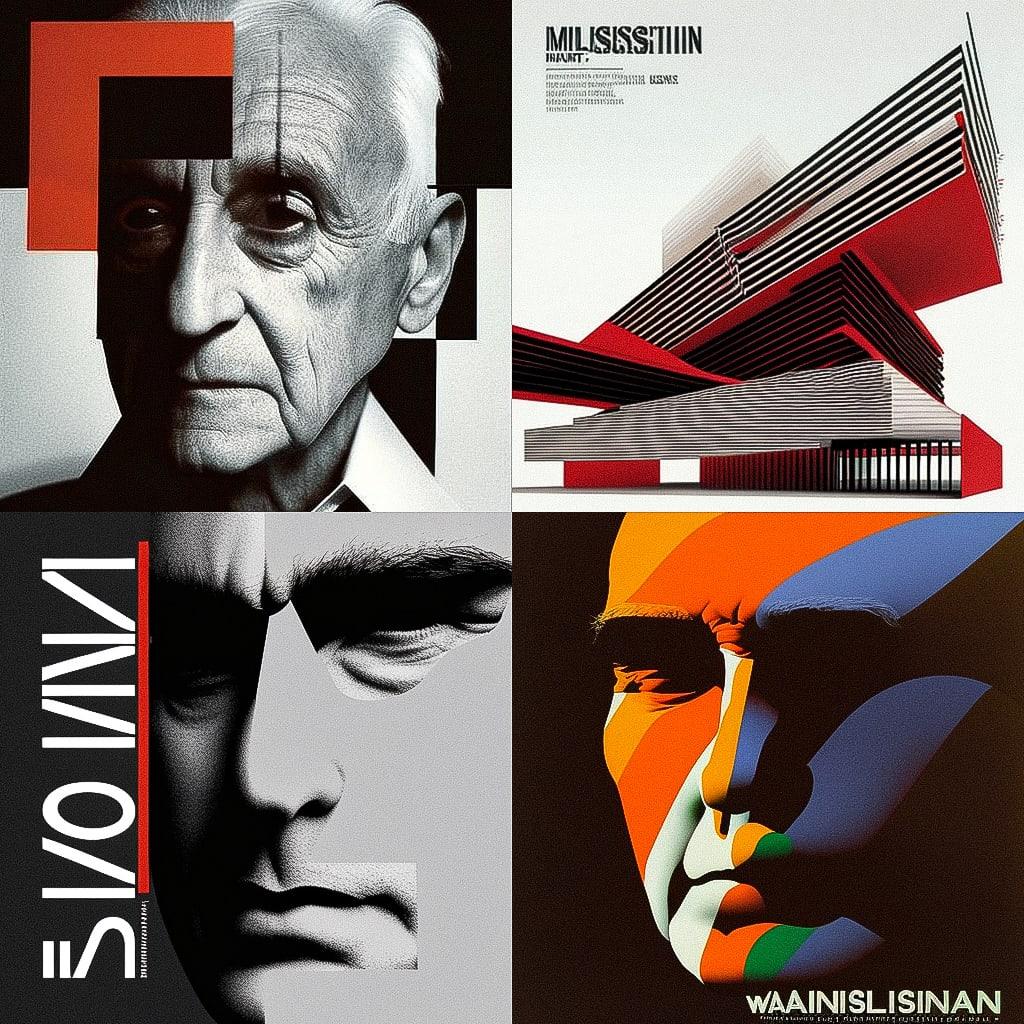 Massimo Vignelli style, Midjourney V4, render 1 of 4