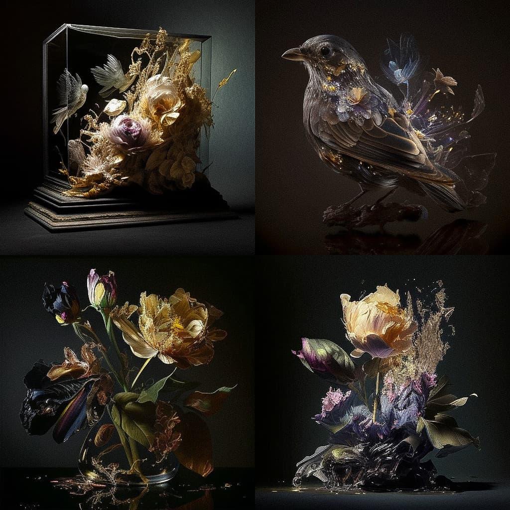 Mat Collishaw style, Midjourney V4, render 1 of 4
