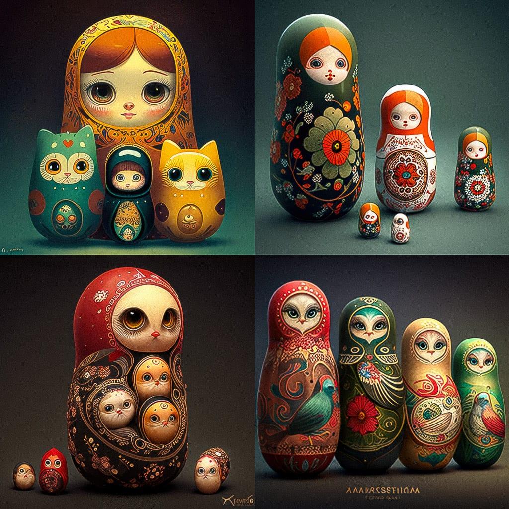 Matryoshka style, Midjourney V4, render 1 of 4
