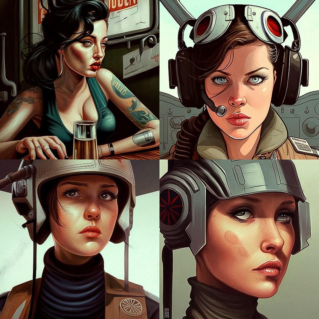 Matt Wagner style, Midjourney V4, render 1 of 4