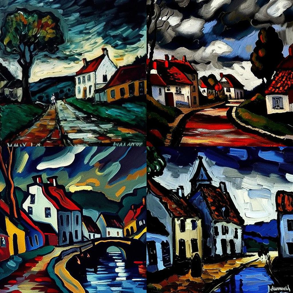Maurice de Vlaminck style, Midjourney V4, render 1 of 4