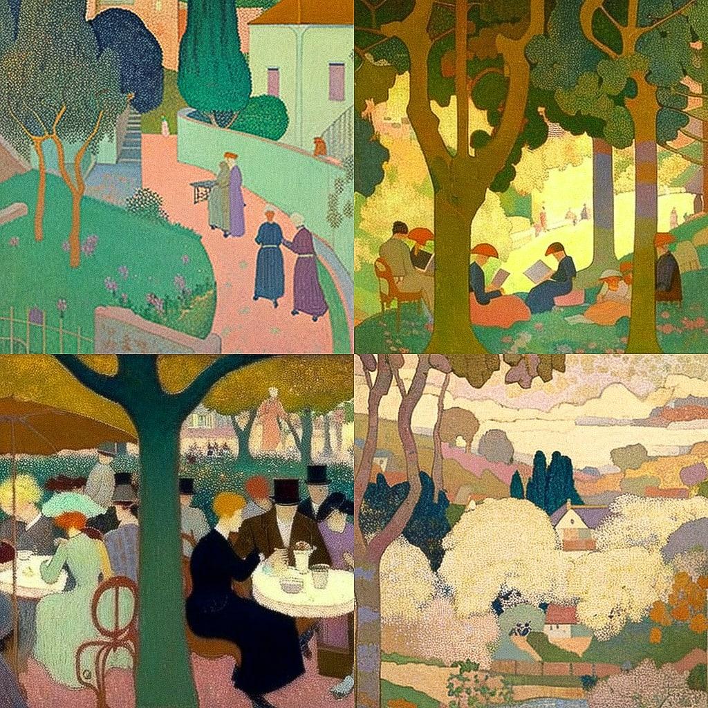 Maurice Denis style, Midjourney V4, render 1 of 4