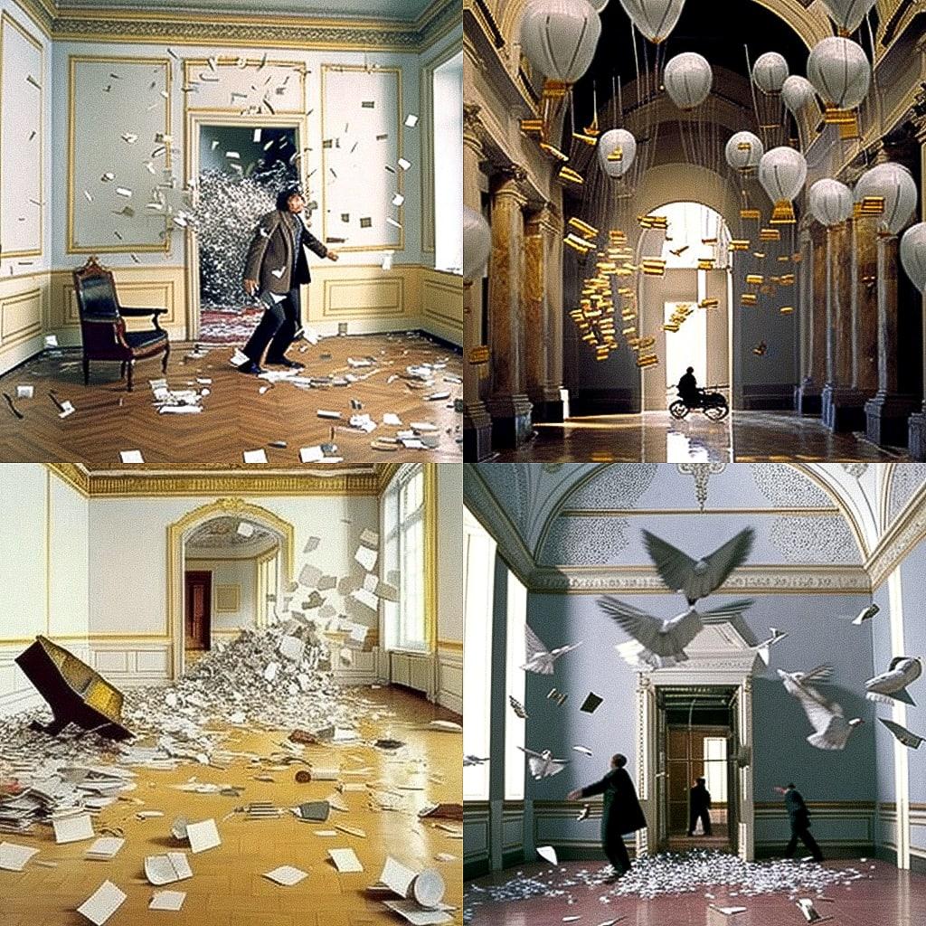 Maurizio Cattelan style, Midjourney V4, render 1 of 4