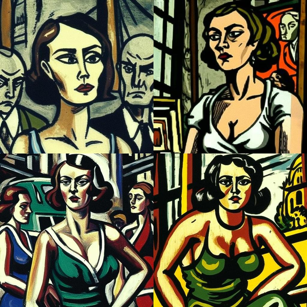 Max Beckmann style, Midjourney V4, render 1 of 4