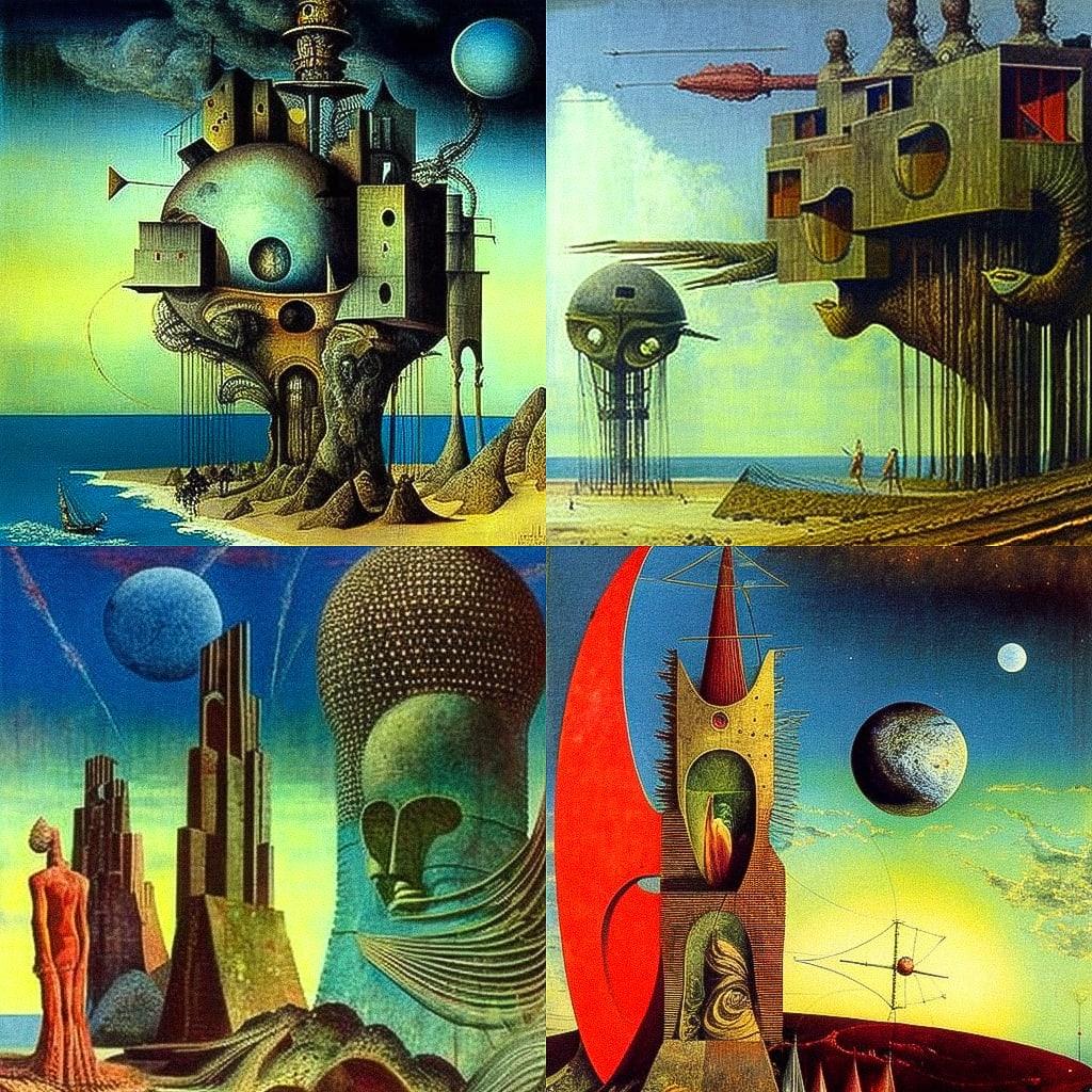 Max Ernst style, Midjourney V4, render 1 of 4