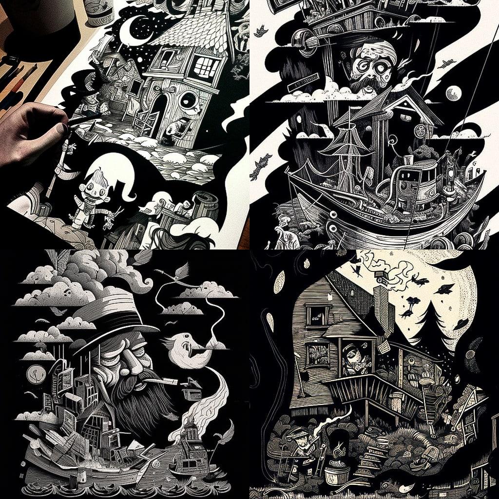 mcbess style, Midjourney V4, render 1 of 4