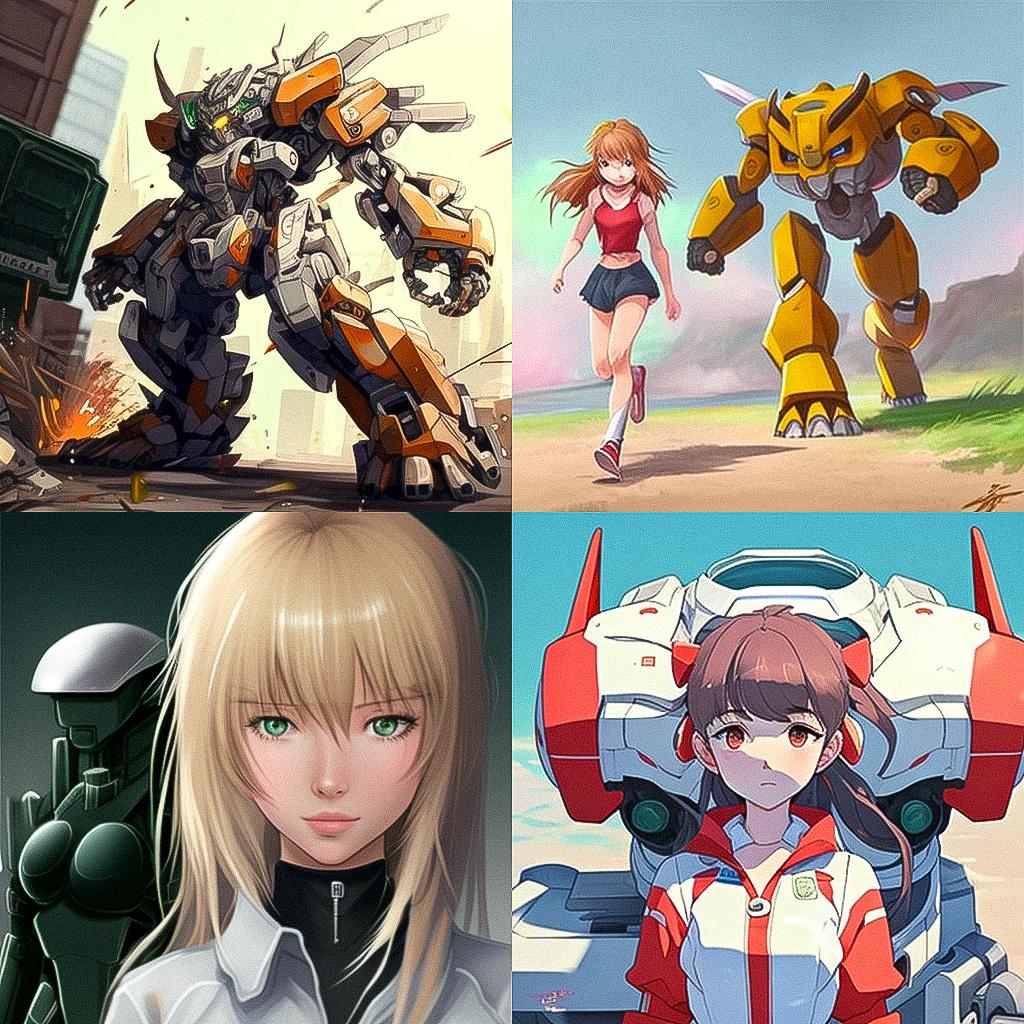 Mecha anime style style, Midjourney V4, render 1 of 4