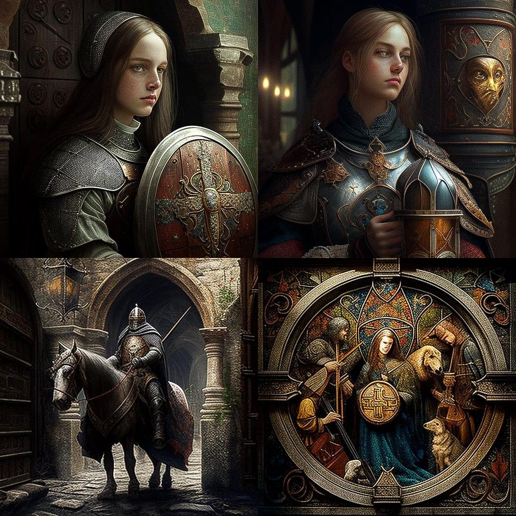 Medieval art style, Midjourney V4, render 1 of 4
