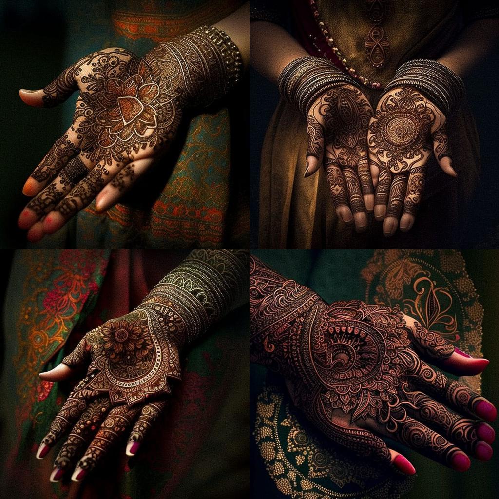 Mehndi style, Midjourney V4, render 1 of 4