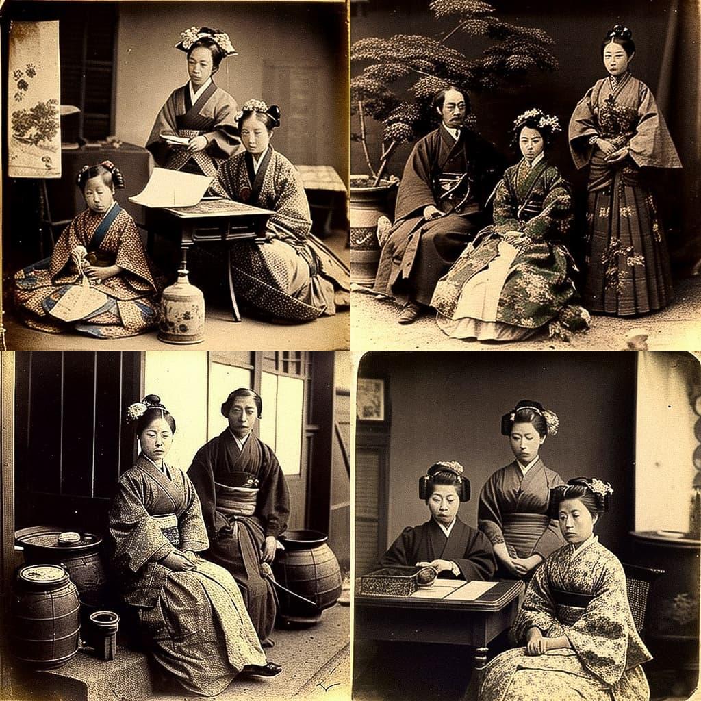 Meiji Period photography style, Midjourney V4, render 1 of 4