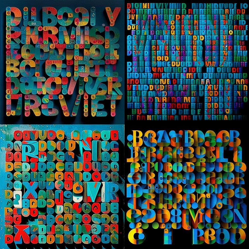 Mel Bochner style, Midjourney V4, render 1 of 4