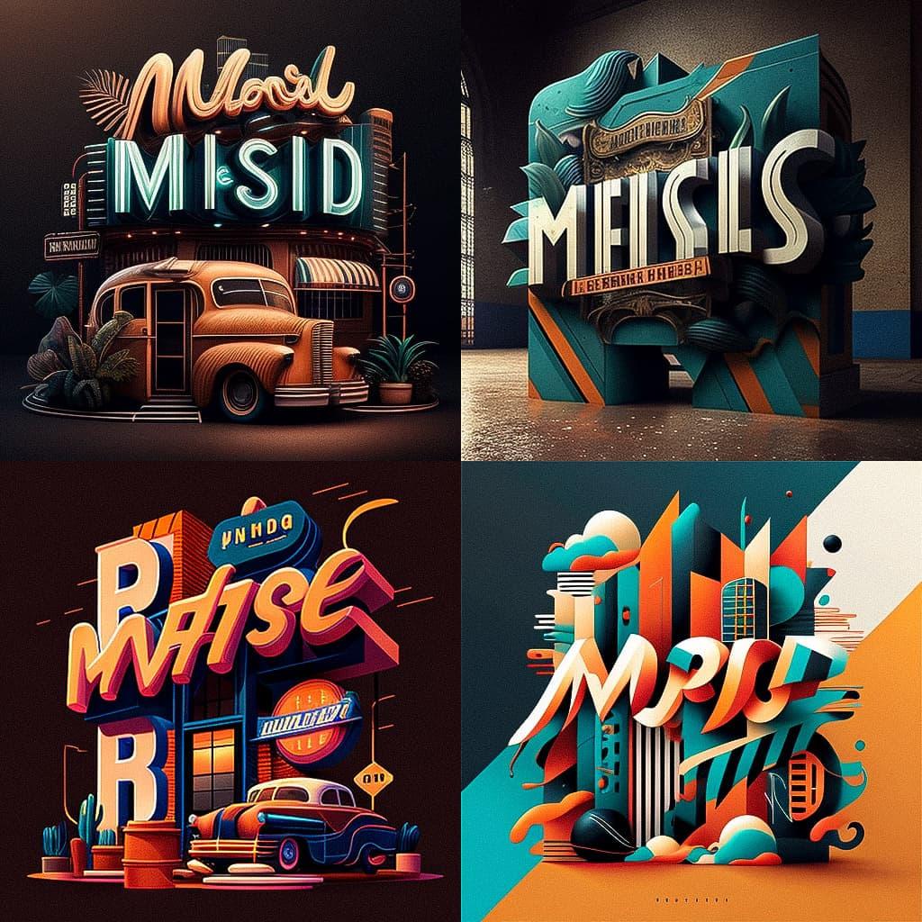Memphis design style, Midjourney V4, render 1 of 4
