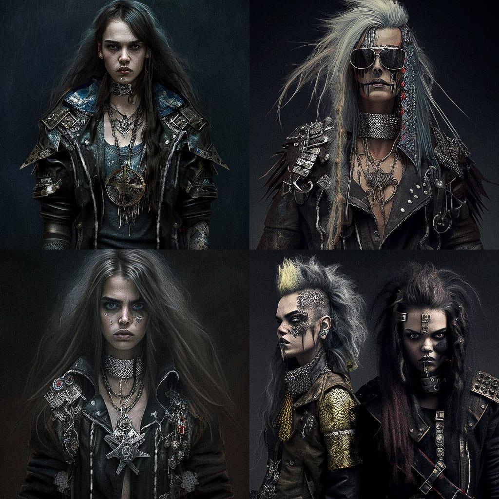 Metalhead fashion style, Midjourney V4, render 1 of 4