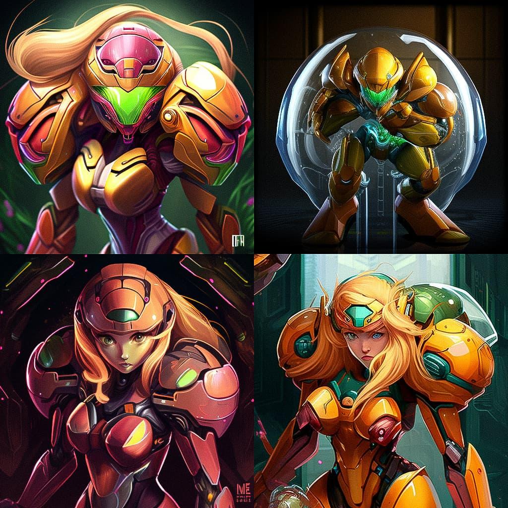 Metroid style, Midjourney V4, render 1 of 4