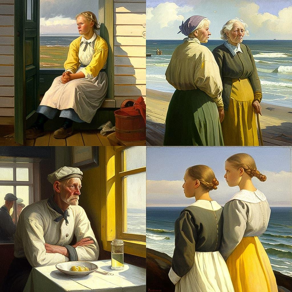Michael Ancher style, Midjourney V4, render 1 of 4