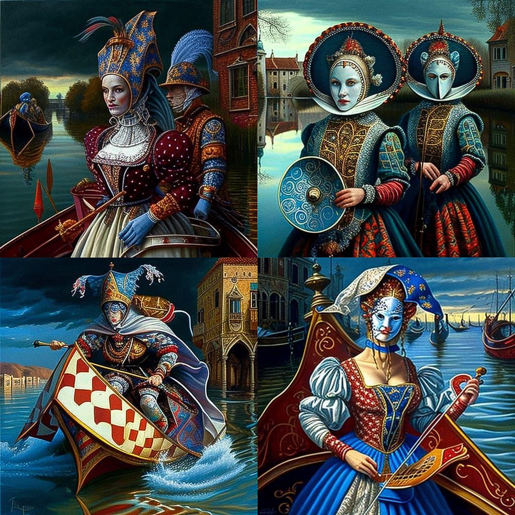 Michael Cheval style, Midjourney V4, render 1 of 4