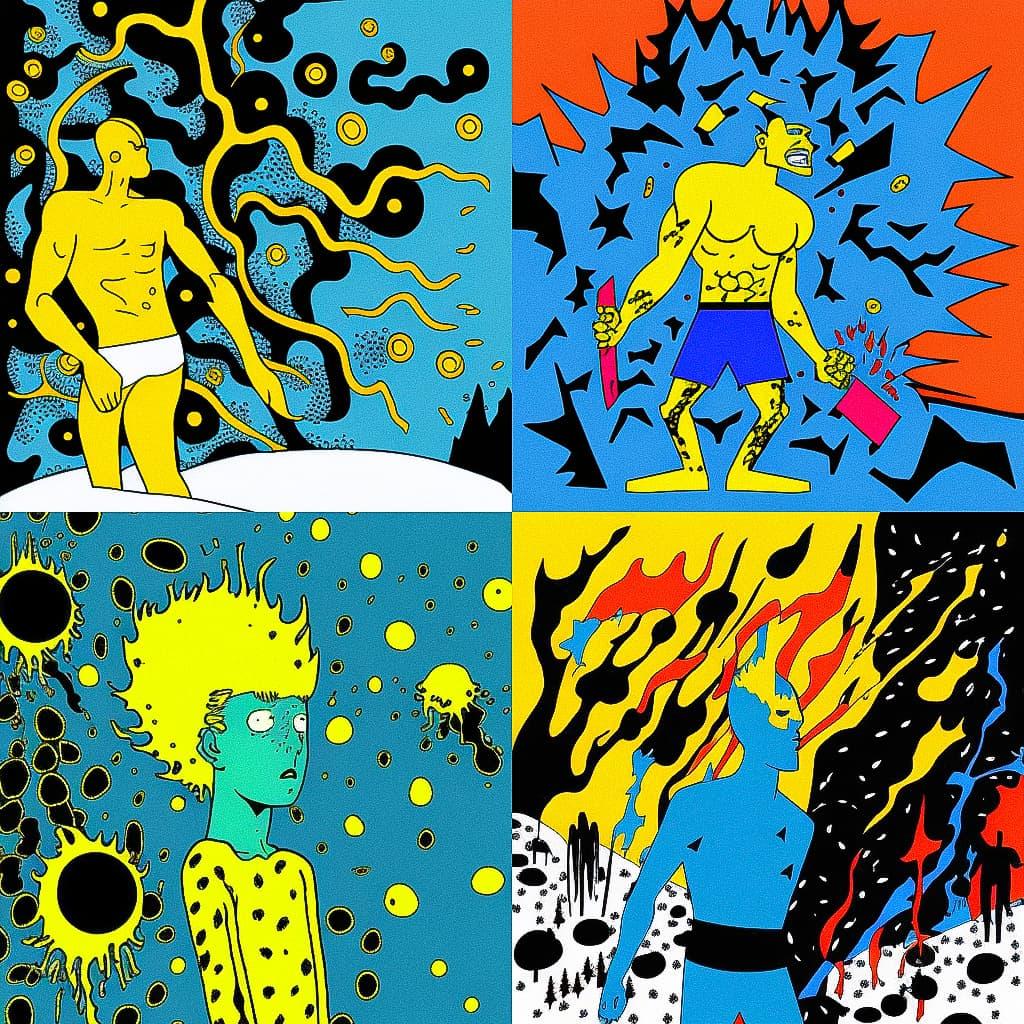 Michael DeForge style, Midjourney V4, render 1 of 4