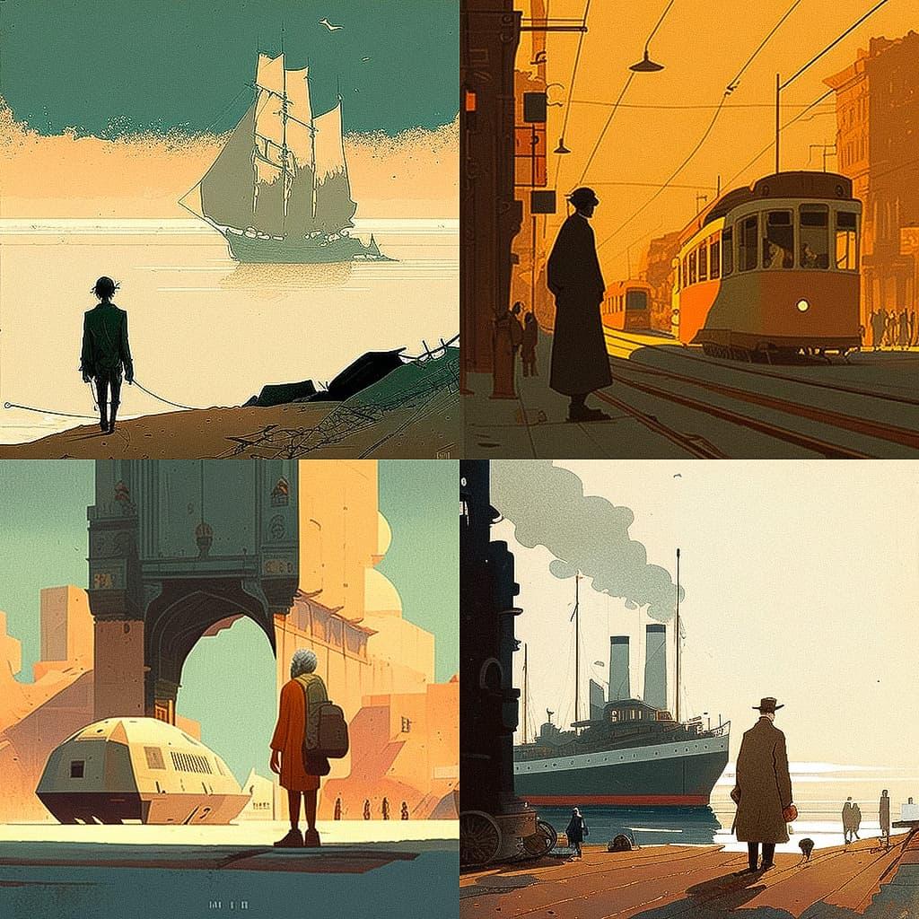 Michael Dudok de Wit style, Midjourney V4, render 1 of 4
