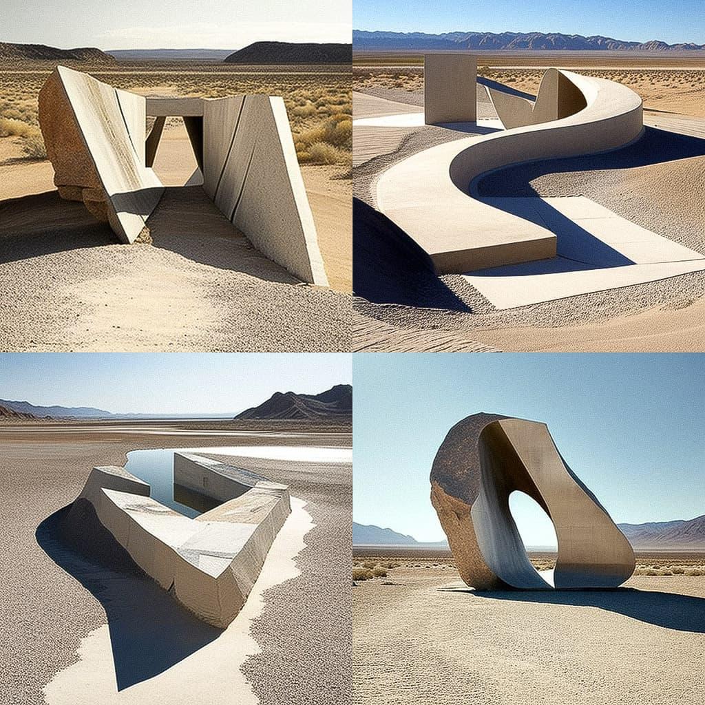 Michael Heizer style, Midjourney V4, render 1 of 4