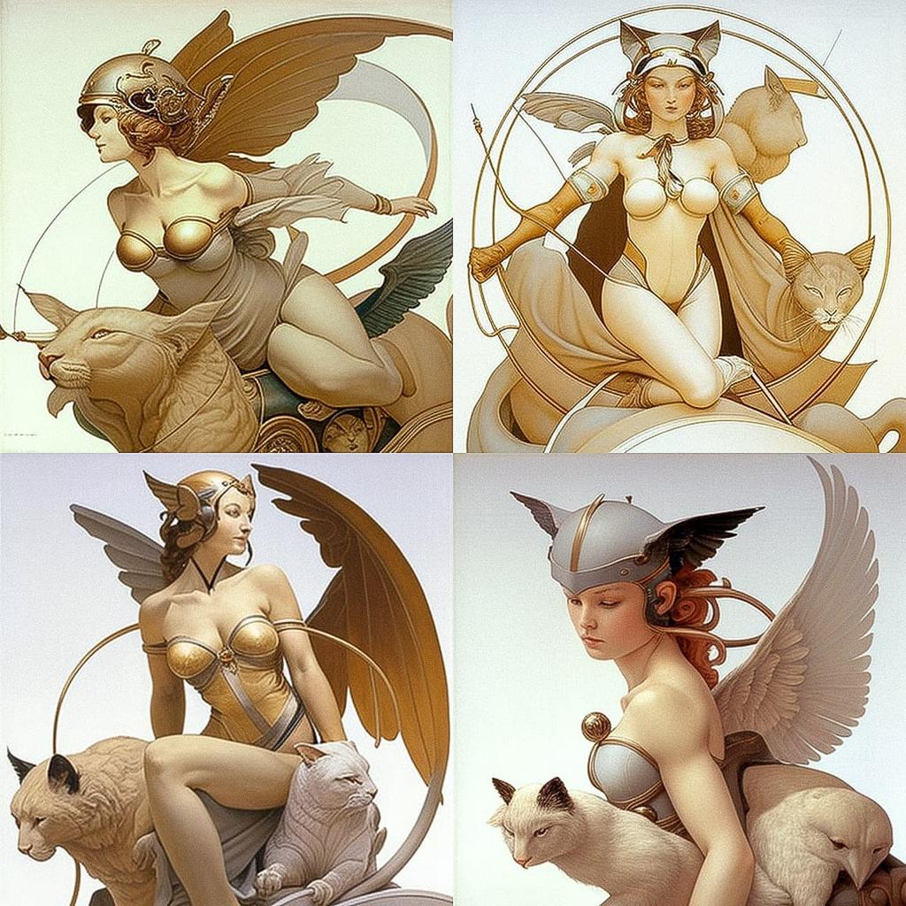 Michael Parkes style, Midjourney V4, render 1 of 4