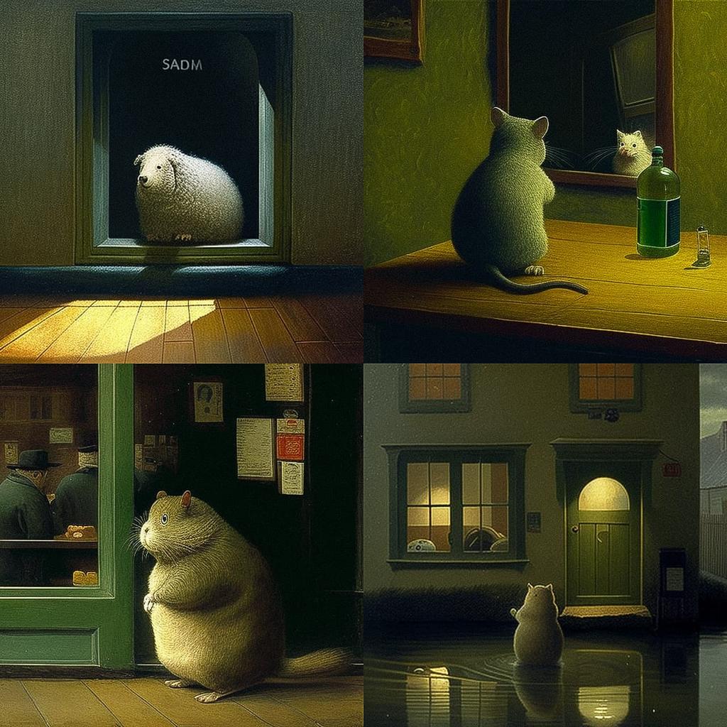 Michael Sowa style, Midjourney V4, render 1 of 4