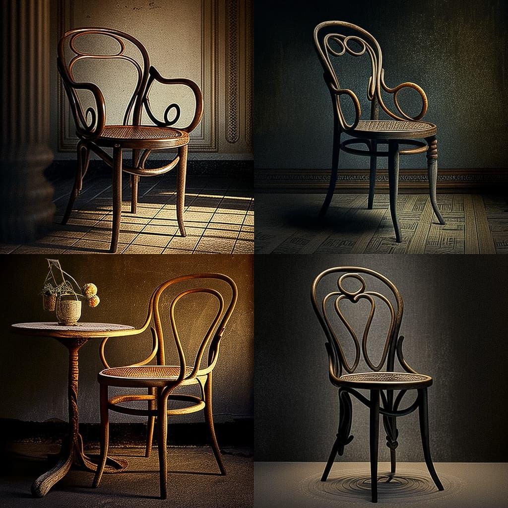 Michael Thonet style, Midjourney V4, render 1 of 4