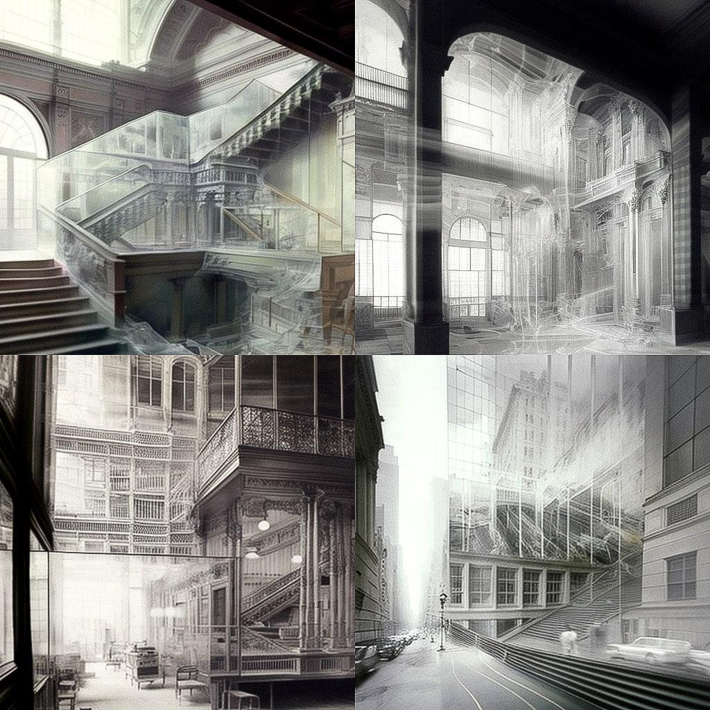 Michael Wesely style, Midjourney V4, render 1 of 4