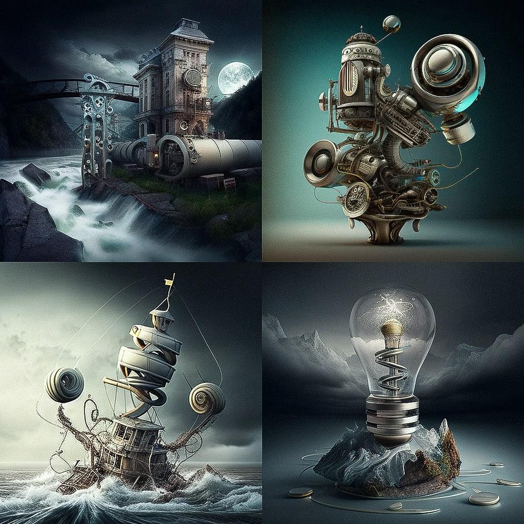 Mike Campau style, Midjourney V4, render 1 of 4