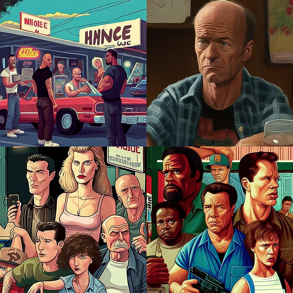 Mike Judge style, Midjourney V4, render 1 of 4