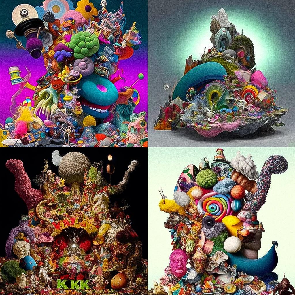 Mike Kelley style, Midjourney V4, render 1 of 4