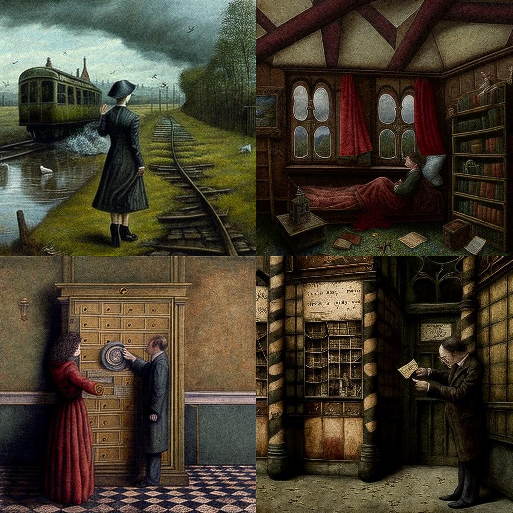 Mike Worrall style, Midjourney V4, render 1 of 4