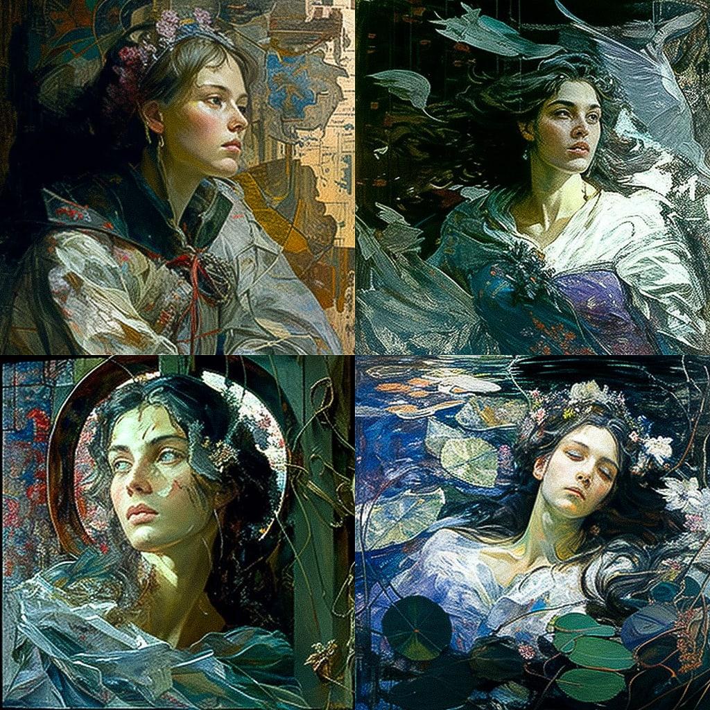 Mikhail Vrubel style, Midjourney V4, render 1 of 4