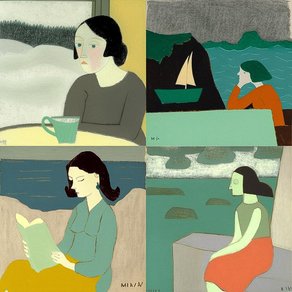 Milton Avery style, Midjourney V4, render 1 of 4