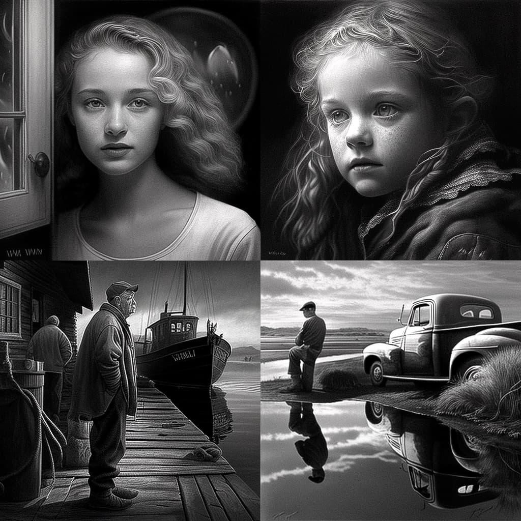 Minor Martin White style, Midjourney V4, render 1 of 4