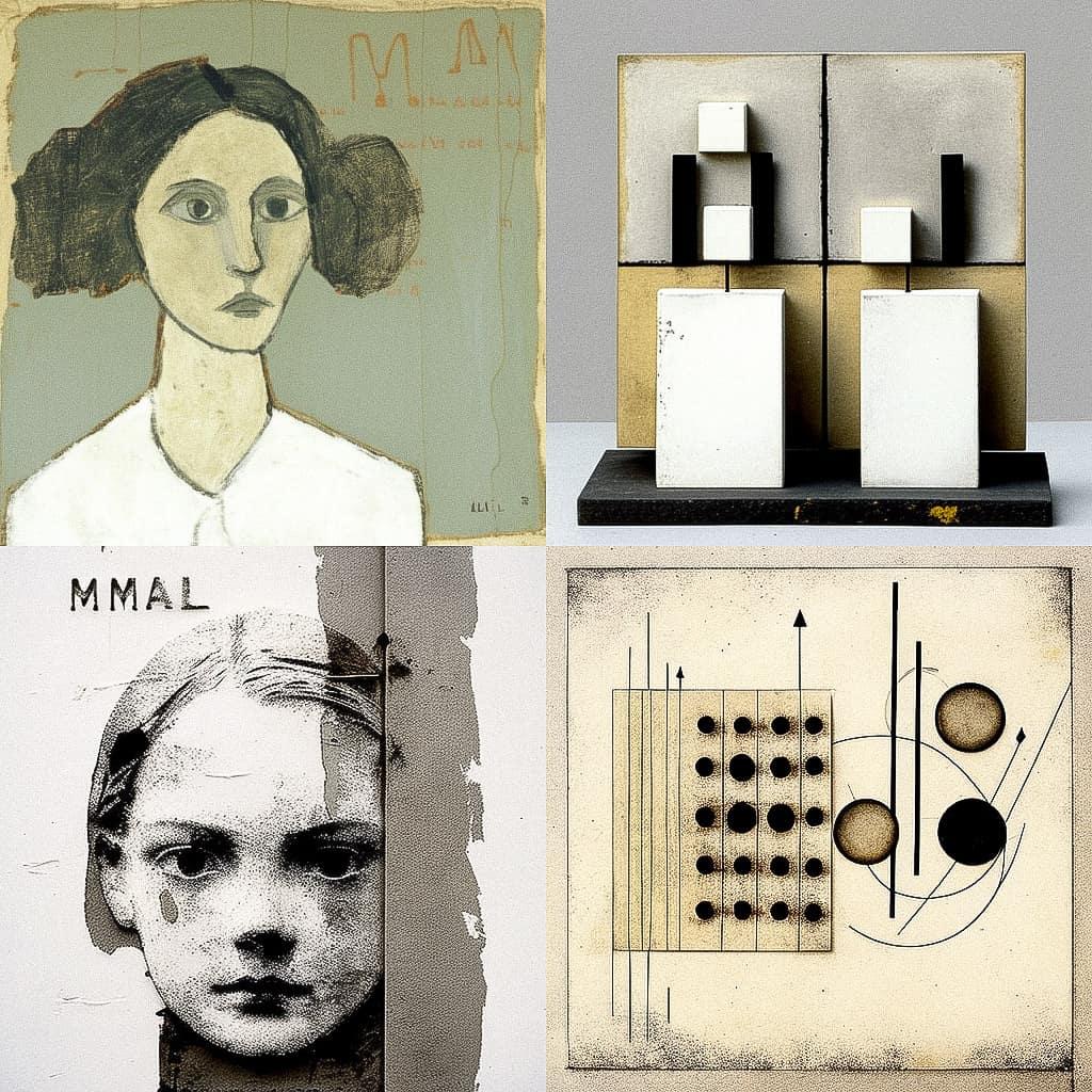 Mira Schendel style, Midjourney V4, render 1 of 4