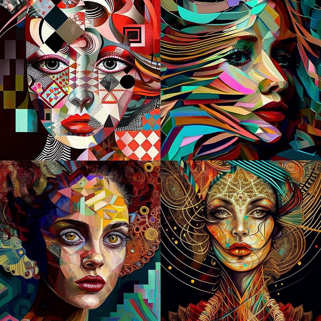 Miriam Schapiro style, Midjourney V4, render 1 of 4